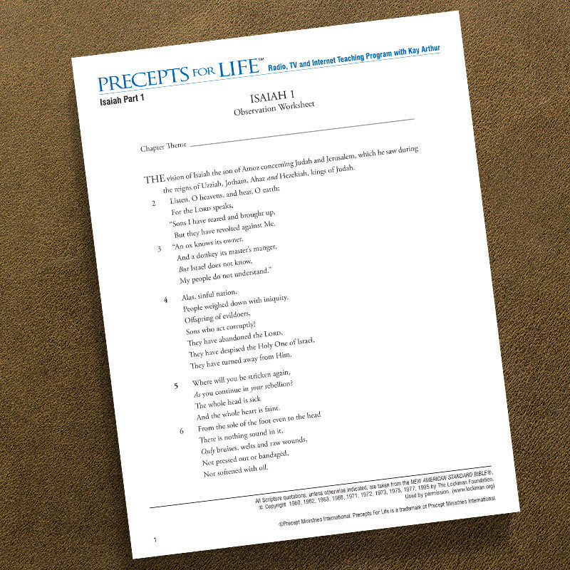 ISAIAH PART 1-OWS-PRECEPTS FOR LIFE STUDY GUIDE-DOWNLOAD