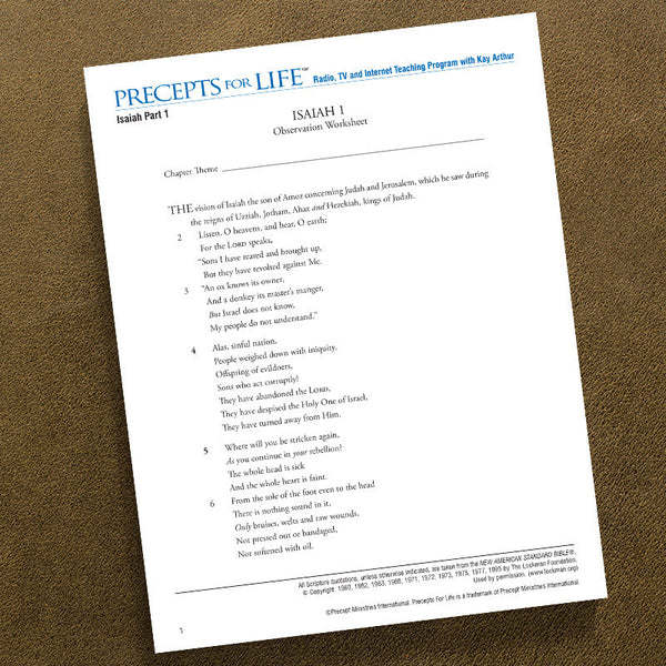 ISAIAH PART 1-OWS-PRECEPTS FOR LIFE STUDY GUIDE-DOWNLOAD