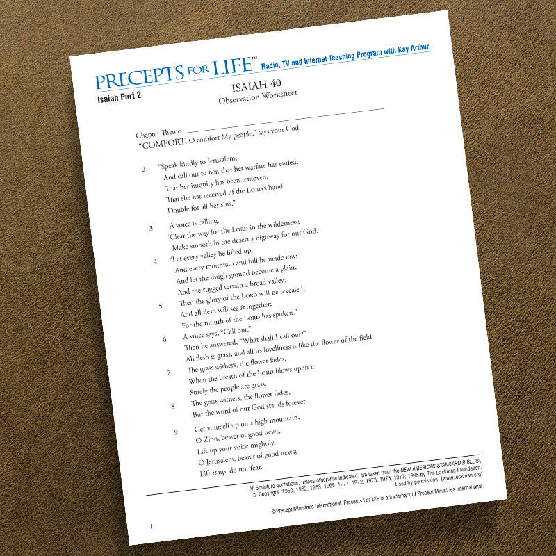 ISAIAH PART 2-OWS-PRECEPTS FOR LIFE STUDY GUIDE-DOWNLOAD