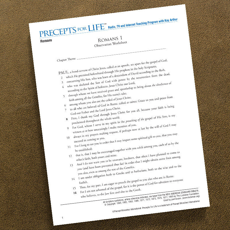 ROMANS-OWS-PRECEPTS FOR LIFE STUDY GUIDE-DOWNLOAD