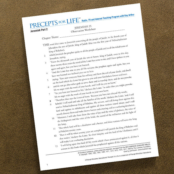 JEREMIAH PART 2-OWS-PRECEPTS FOR LIFE STUDY GUIDE-DOWNLOAD