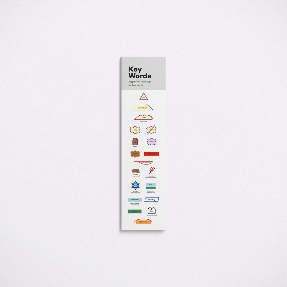 Precept key words bookmark, study bookmark with inductive Bible study key words