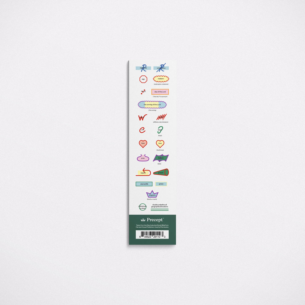 Precept key words bookmark, study bookmark with inductive Bible study key words