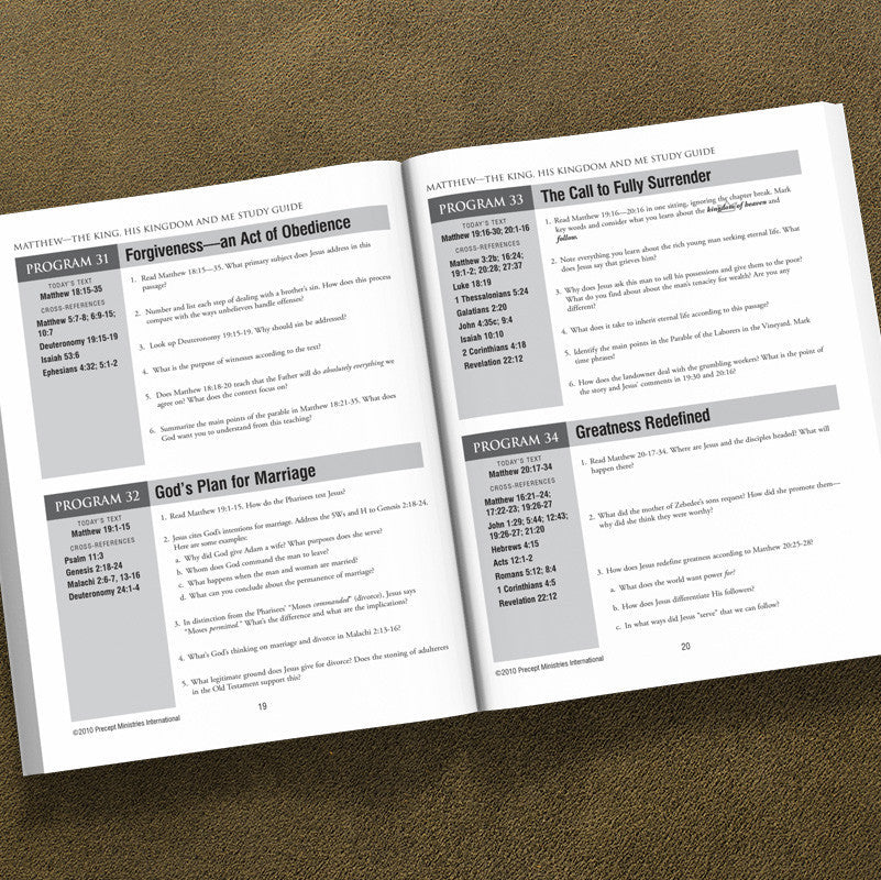 LIVING FOR GOD'S GLORY-PRECEPTS FOR LIFE STUDY GUIDE