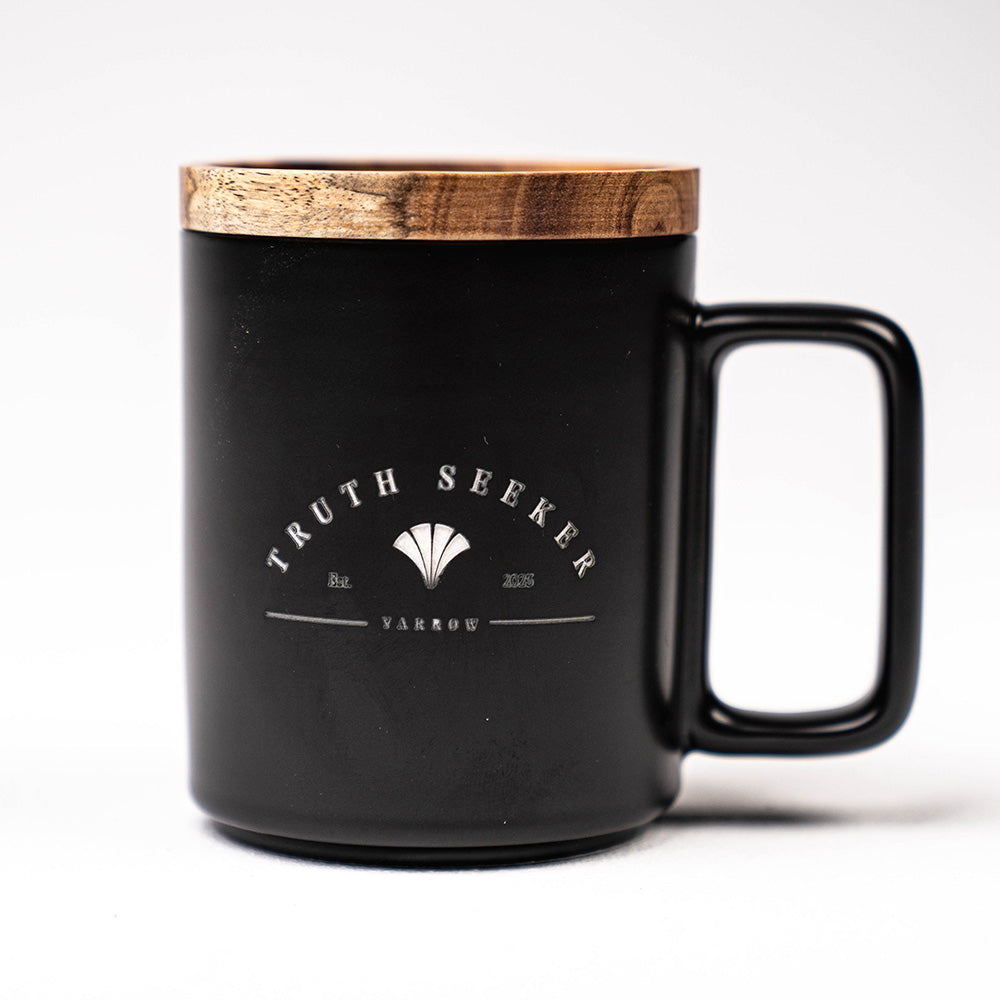 Yarrow Truth Seeker Mug, a lid to keep your drink warm and avoid spills