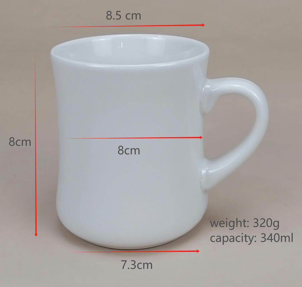 Be Still Mug with dimensions, weight, and capacity shown as listed in description